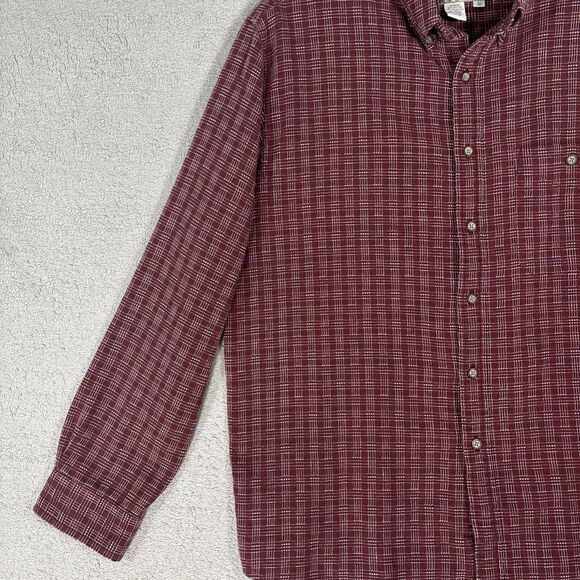 Territory Ahead Flannel Shirt Men’s Size L Burgundy White Textured - Picture 5 of 16
